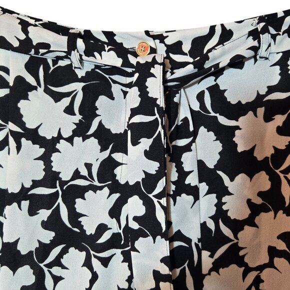 Michael Kors Plus Size Floral Belted Pants 22W Black white Relaxed Fit Flowy NWT - Picture 6 of 13